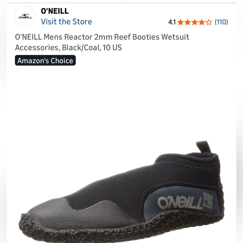 O’Neill Mens Size 10 Water Shoes